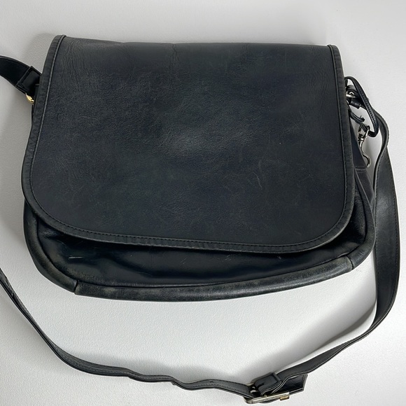 Ganson vintage leather shoulder bag purse black - Picture 6 of 16